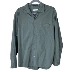 Tommy Bahama Button Front Shirt Sage Green Size L Large Long Sleeve Cotton